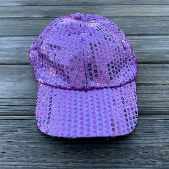 Women Hat Pink Tone Sequin Baseball Silver Cap Hat Fashion Hat New - Picture 6 of 12